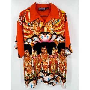 VERY RARE Jimi Hendrix 'Axis Bold As Love" button down aloha camp shirt size XL